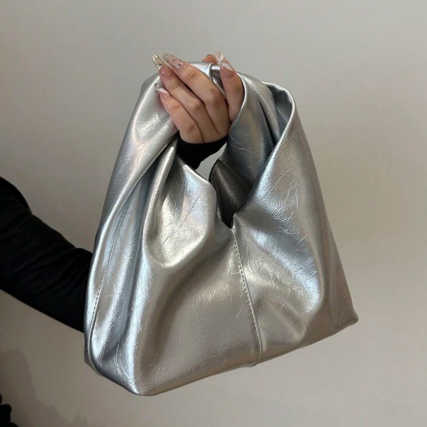 Upgrade You Faux Leather Handbag - Silver