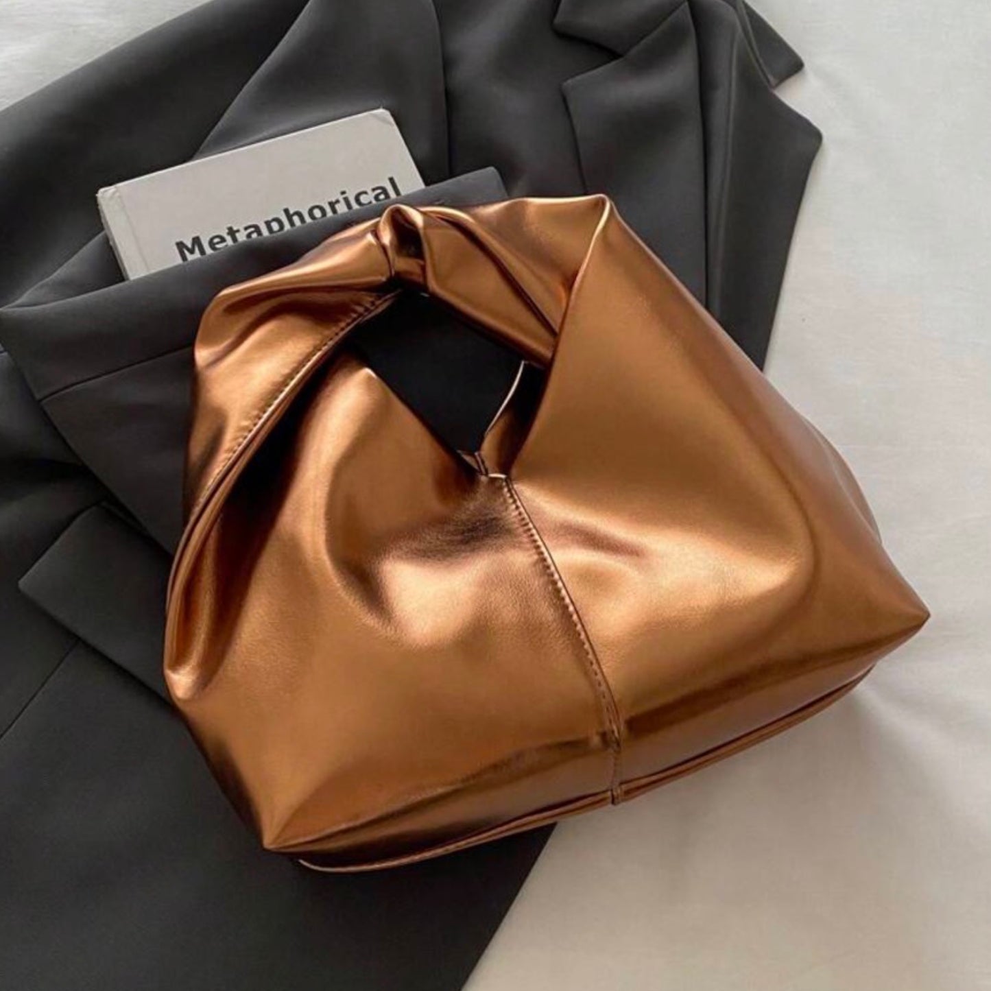 Upgrade You Faux Leather Handbag - Bronze