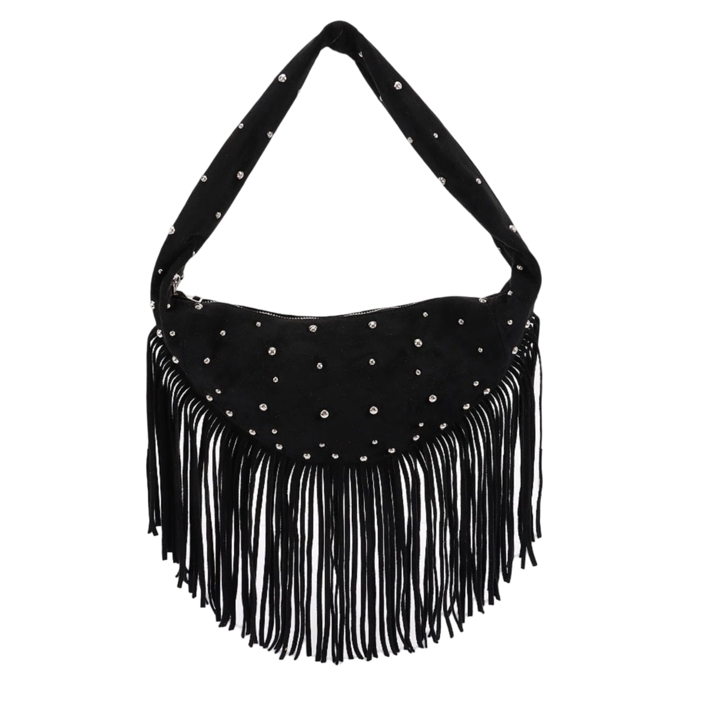 Fringe With Benefits Shoulder Bag - Gray