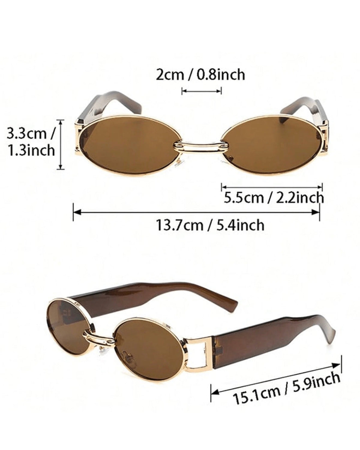 Vintage Frame Sunglasses- Black