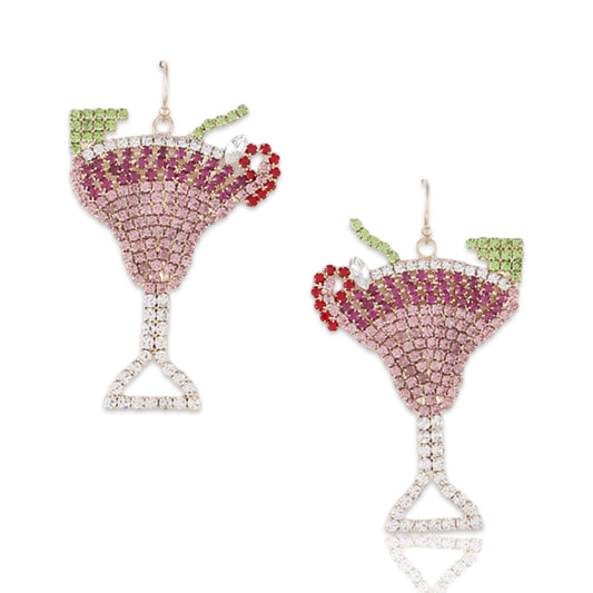 Crystal Strawberry Cocktail Earrings