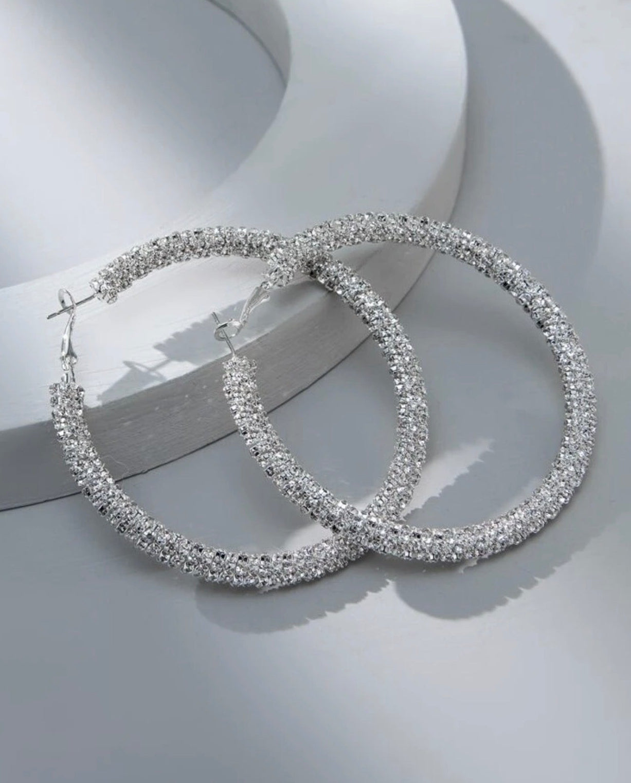 Crystal Hoop Earrings - Gold