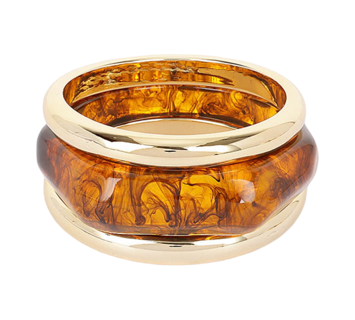 Don’t Be Chai Bangle Set - Brown/Gold
