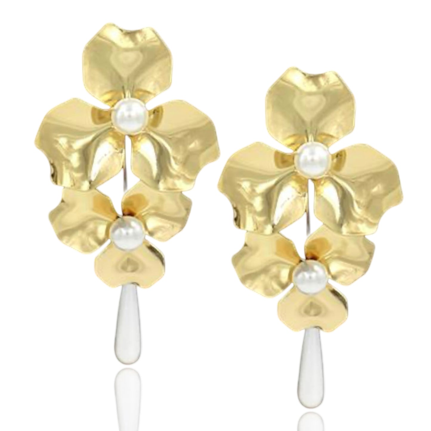 He Loves Me, He Loves Me Not Earrings- Gold