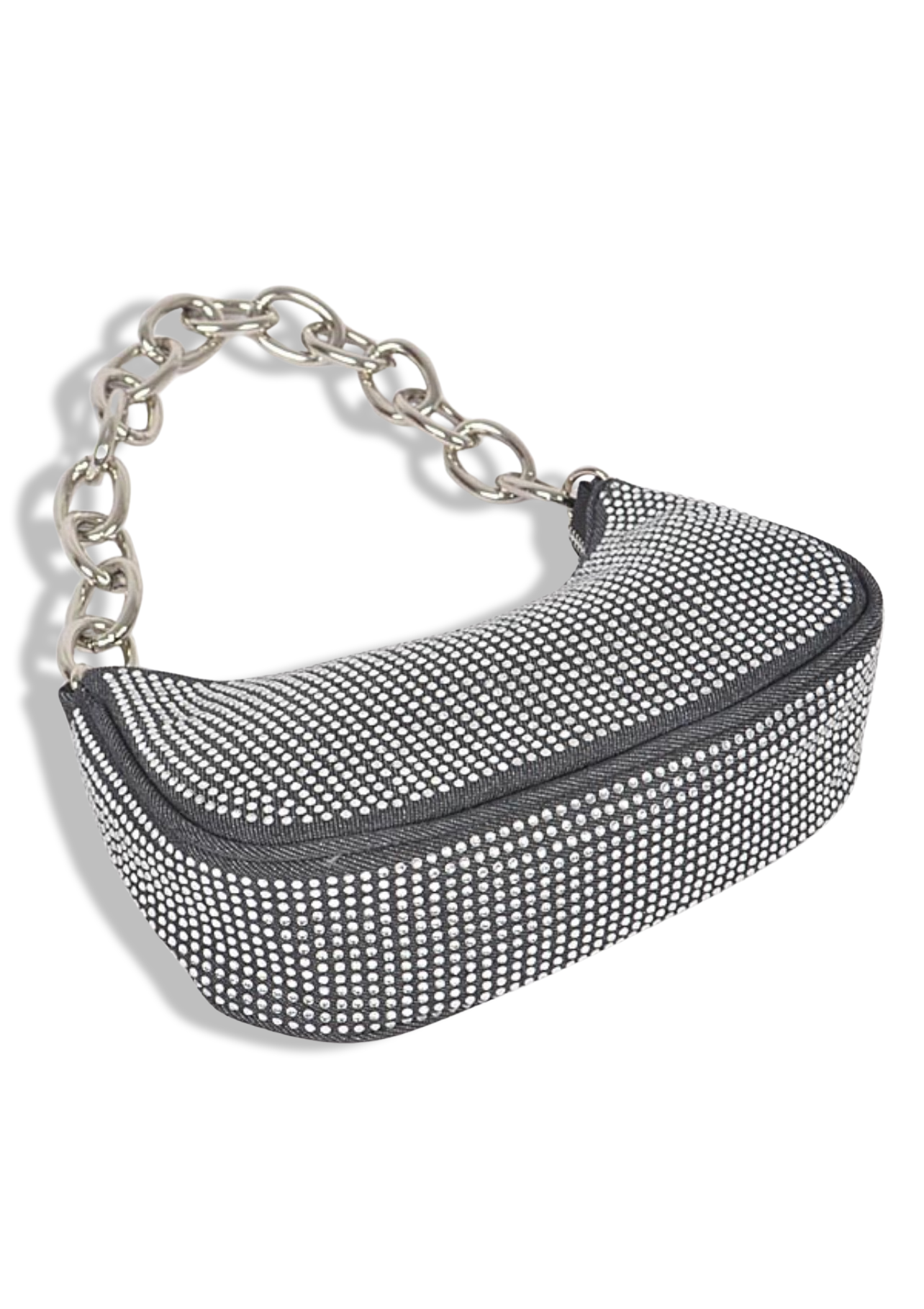Off The Chain Denim Handbag - Black