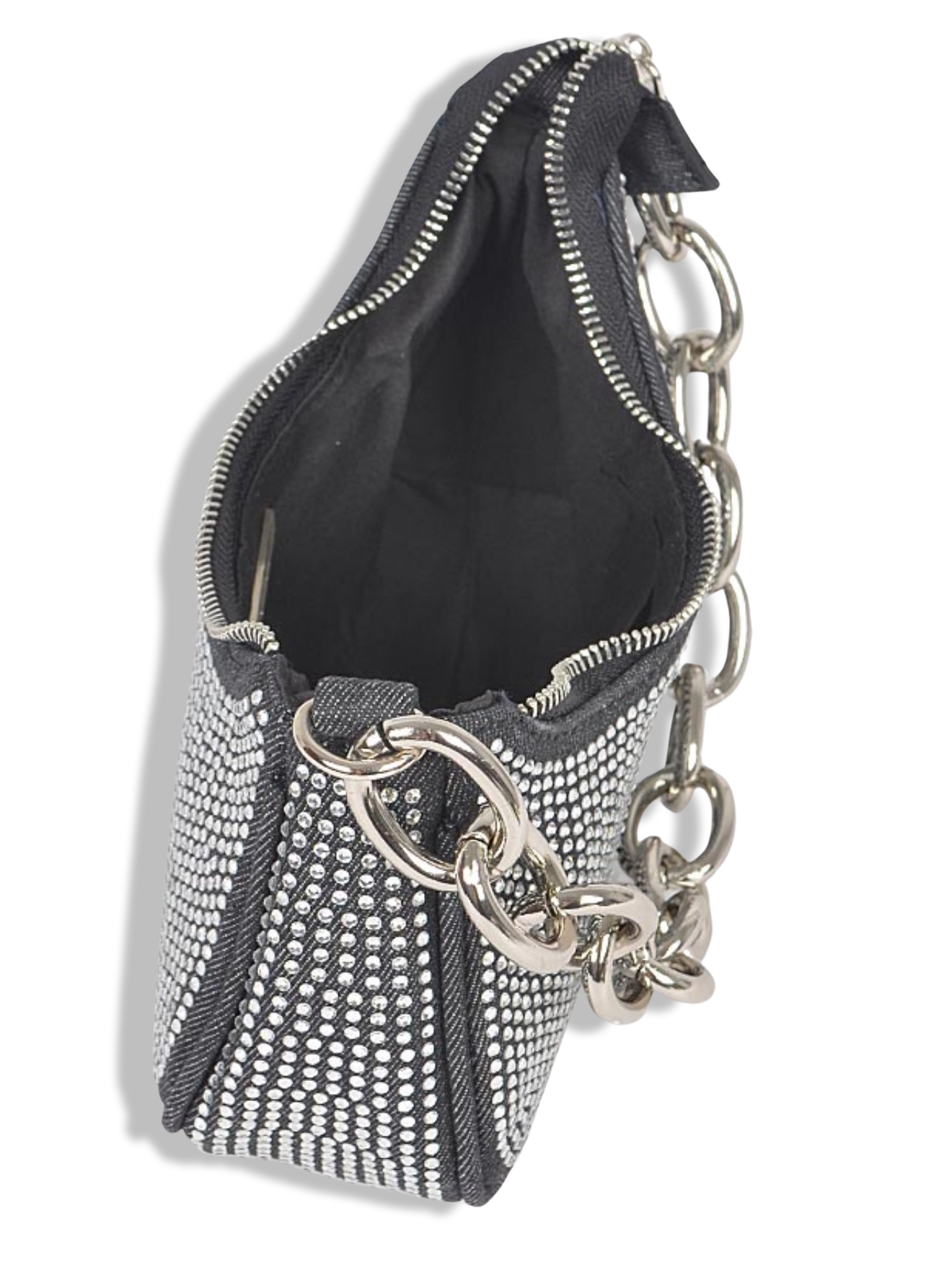 Off The Chain Denim Handbag - Black