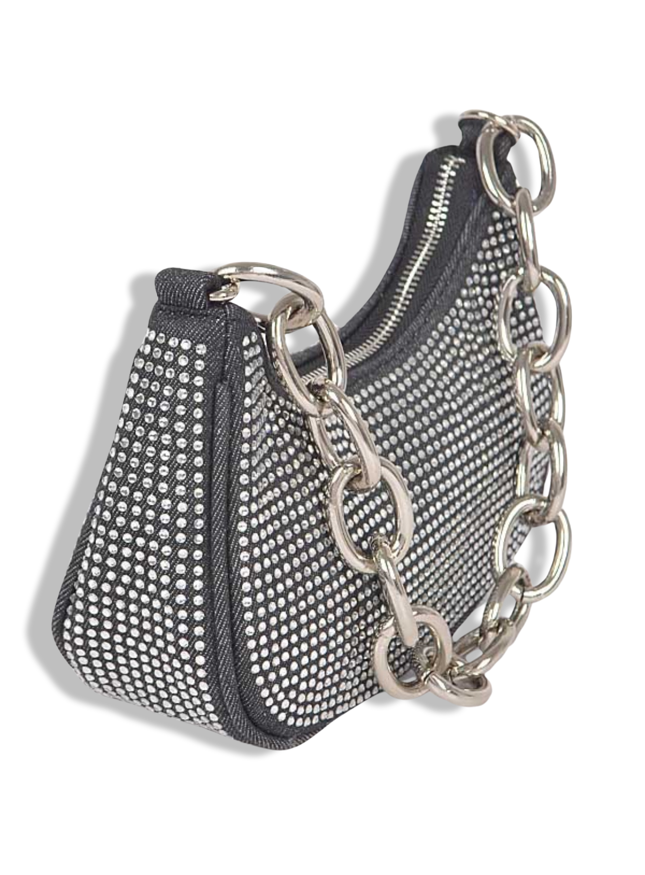 Off The Chain Denim Handbag - Black