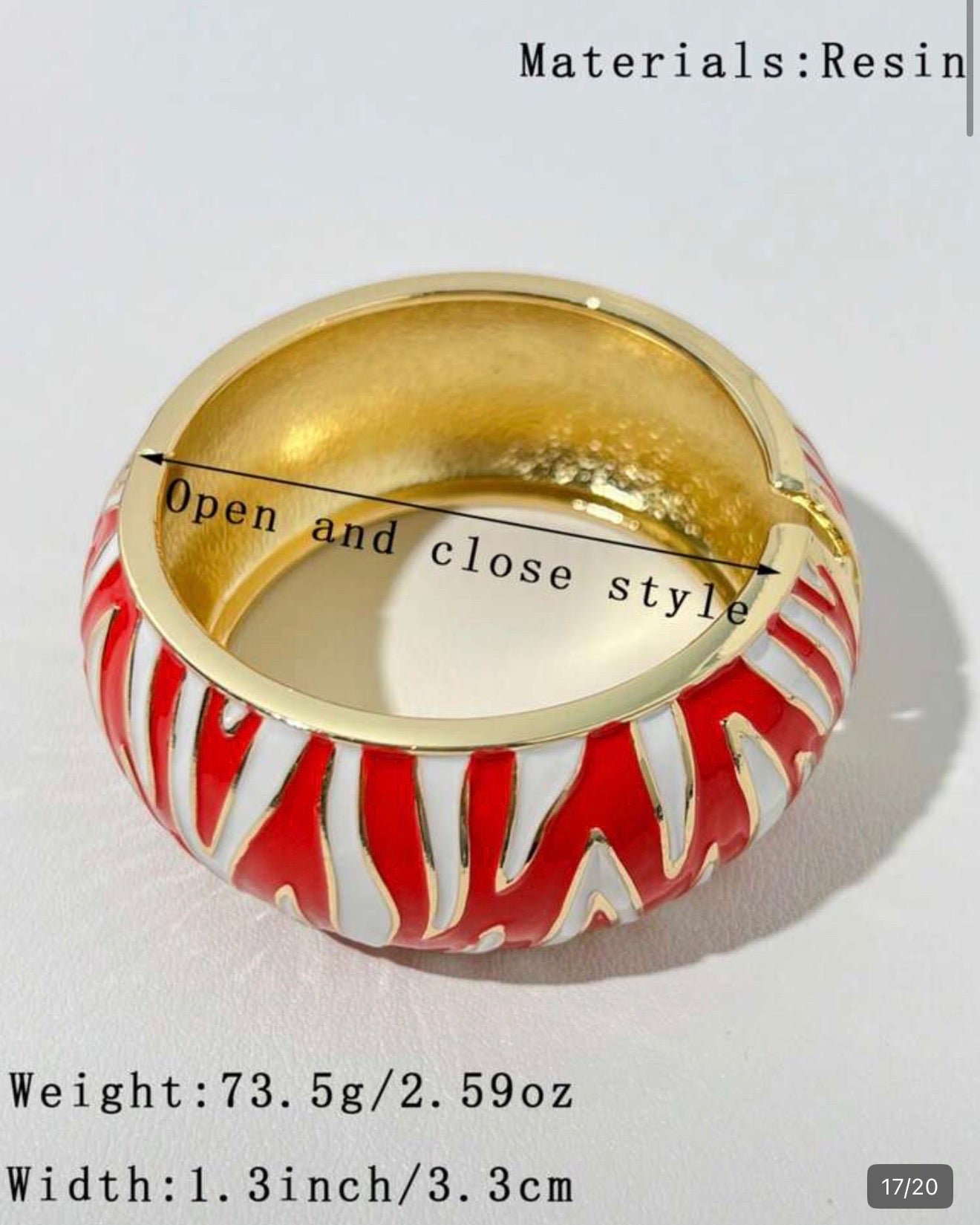 Zebra Print Bangle - Red