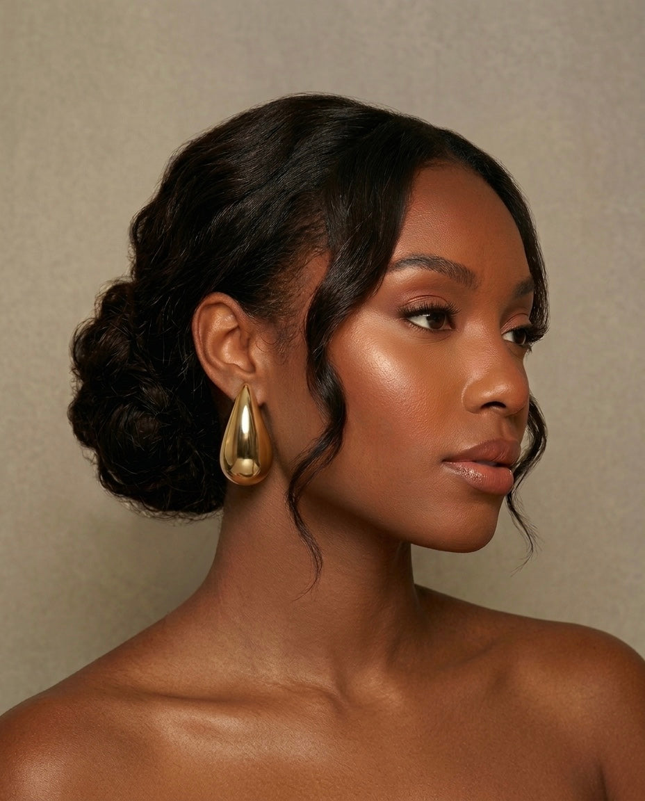 Tear Drop Earrings - Gold
