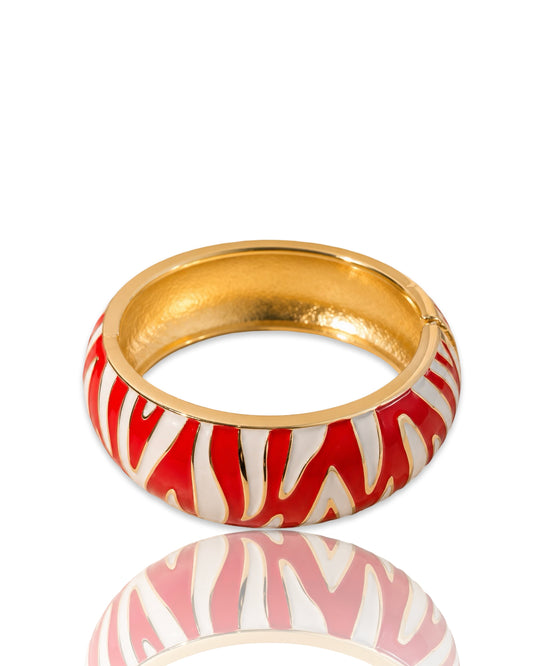 Zebra Print Bangle - Red