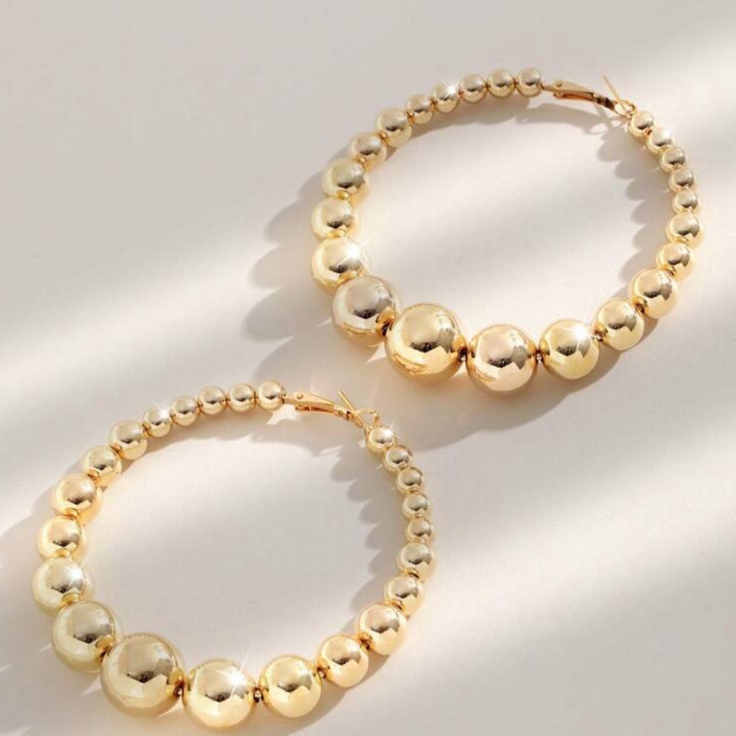 Ecliptic Beaded Hoops - Gold