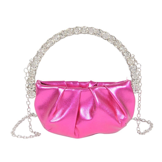 Livin’ Lavish Metallic Mini Handbag - Fucshia