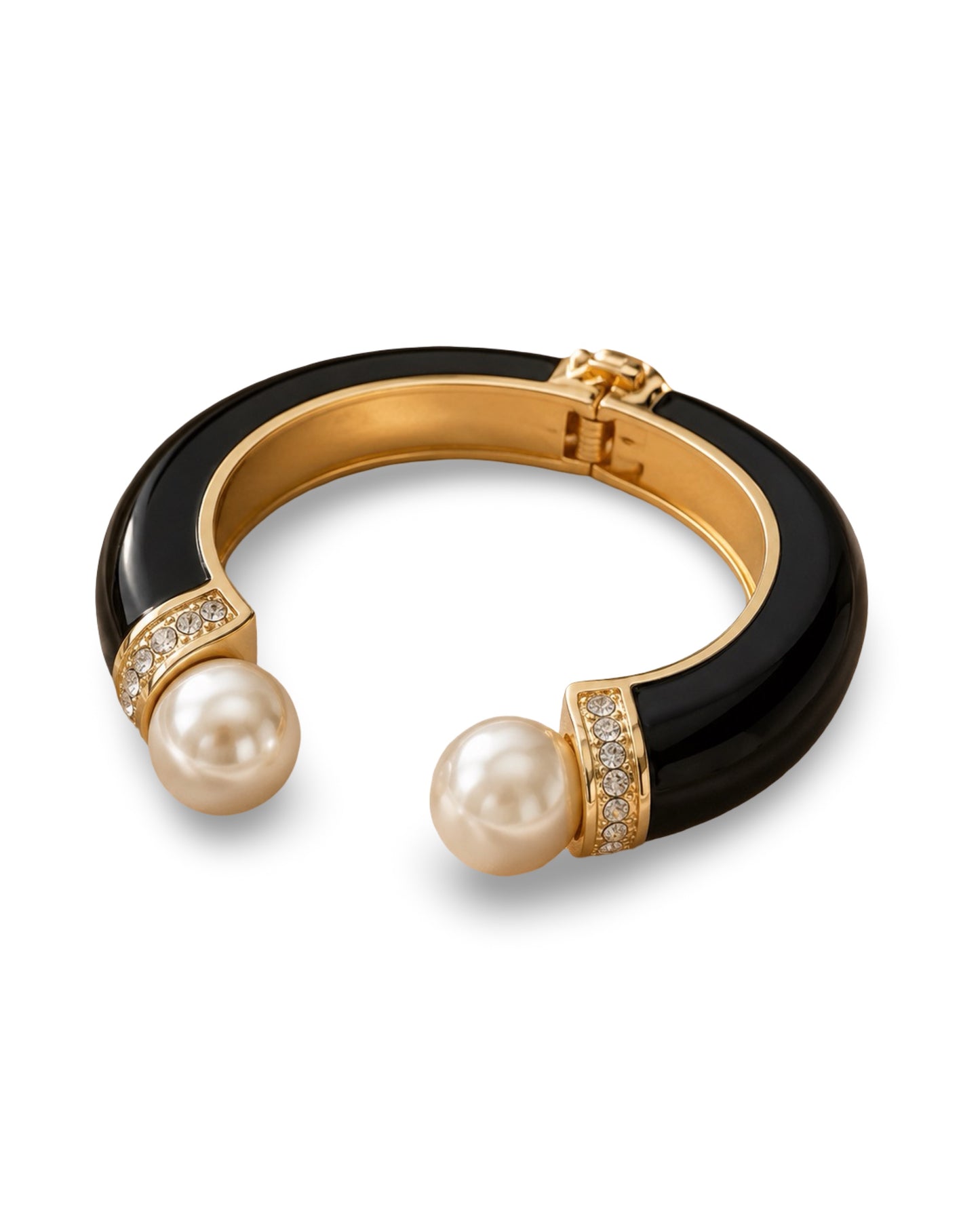 Open Pearl Bracelet - Black