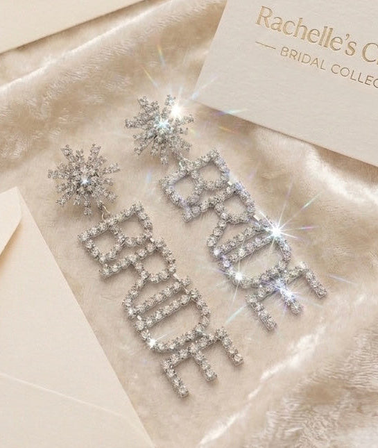 Bride crystal Earrings - Silver