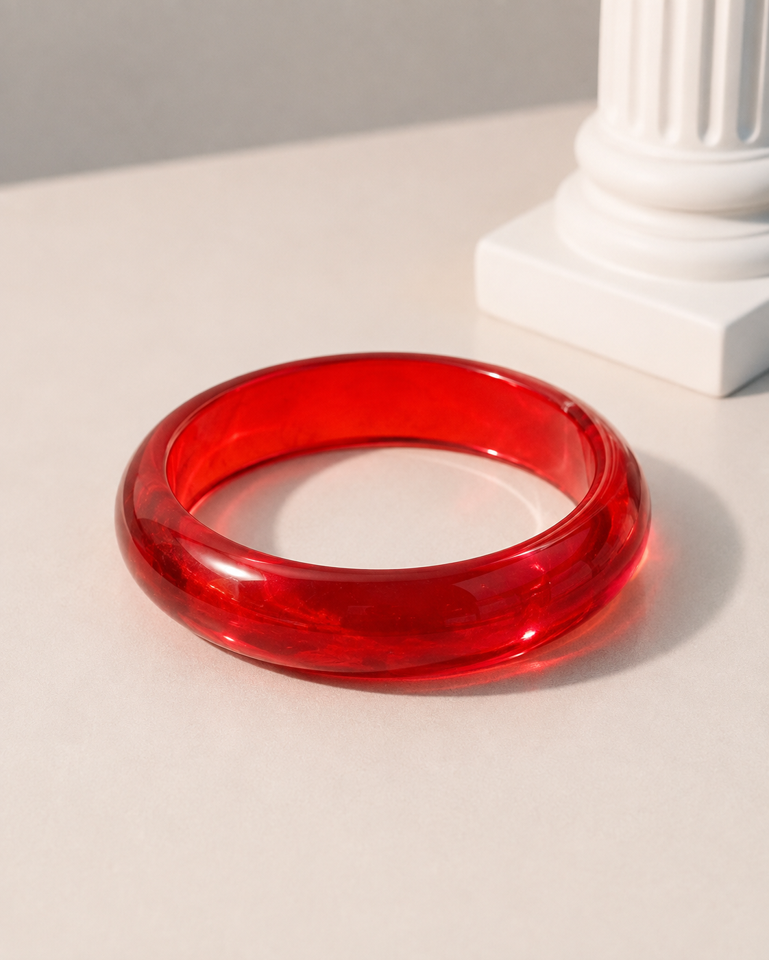 Clear Bangle - Red