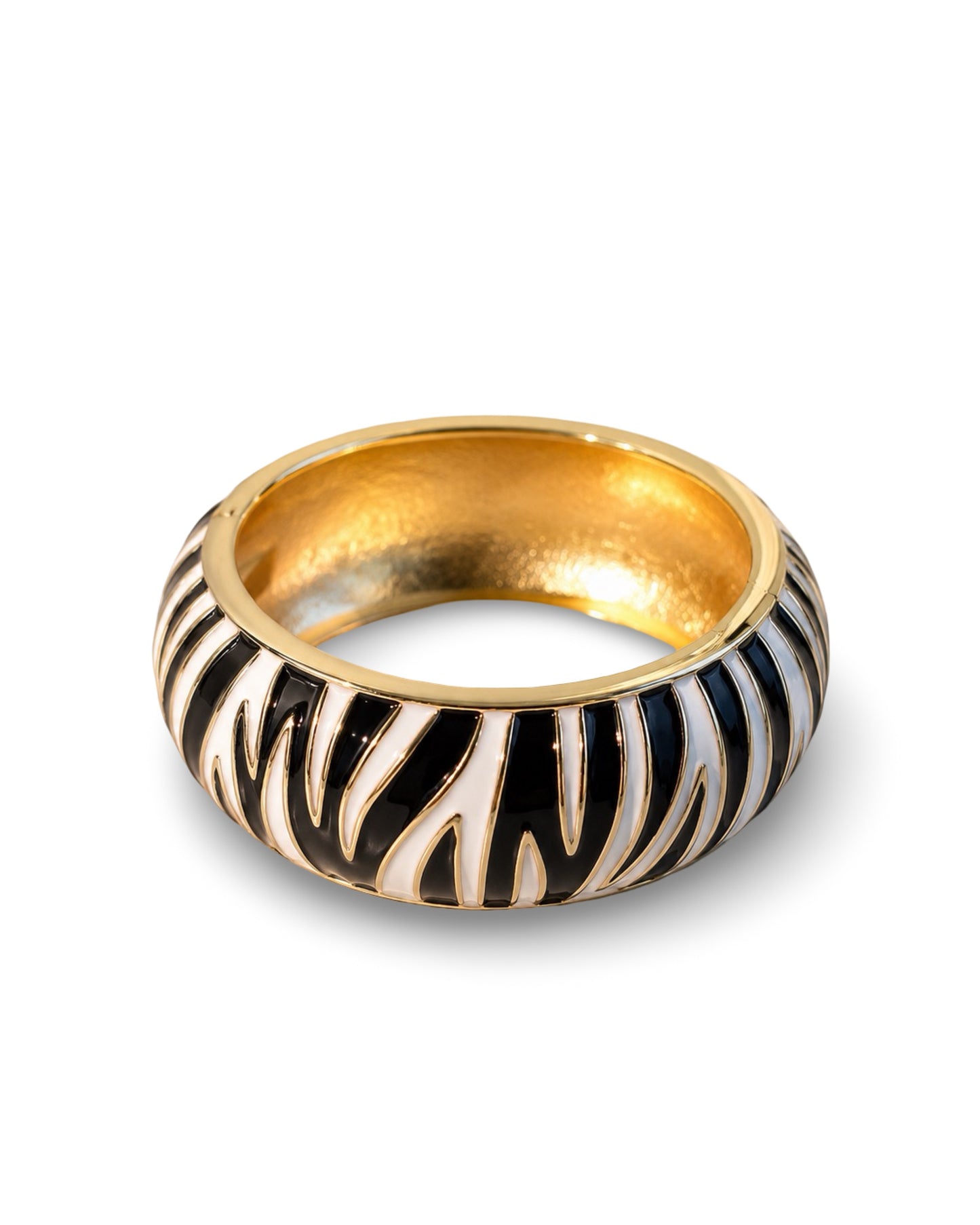 Zebra Print Bangle - Black