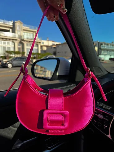 Pretty Woman Satin Handbag - Fuchsia