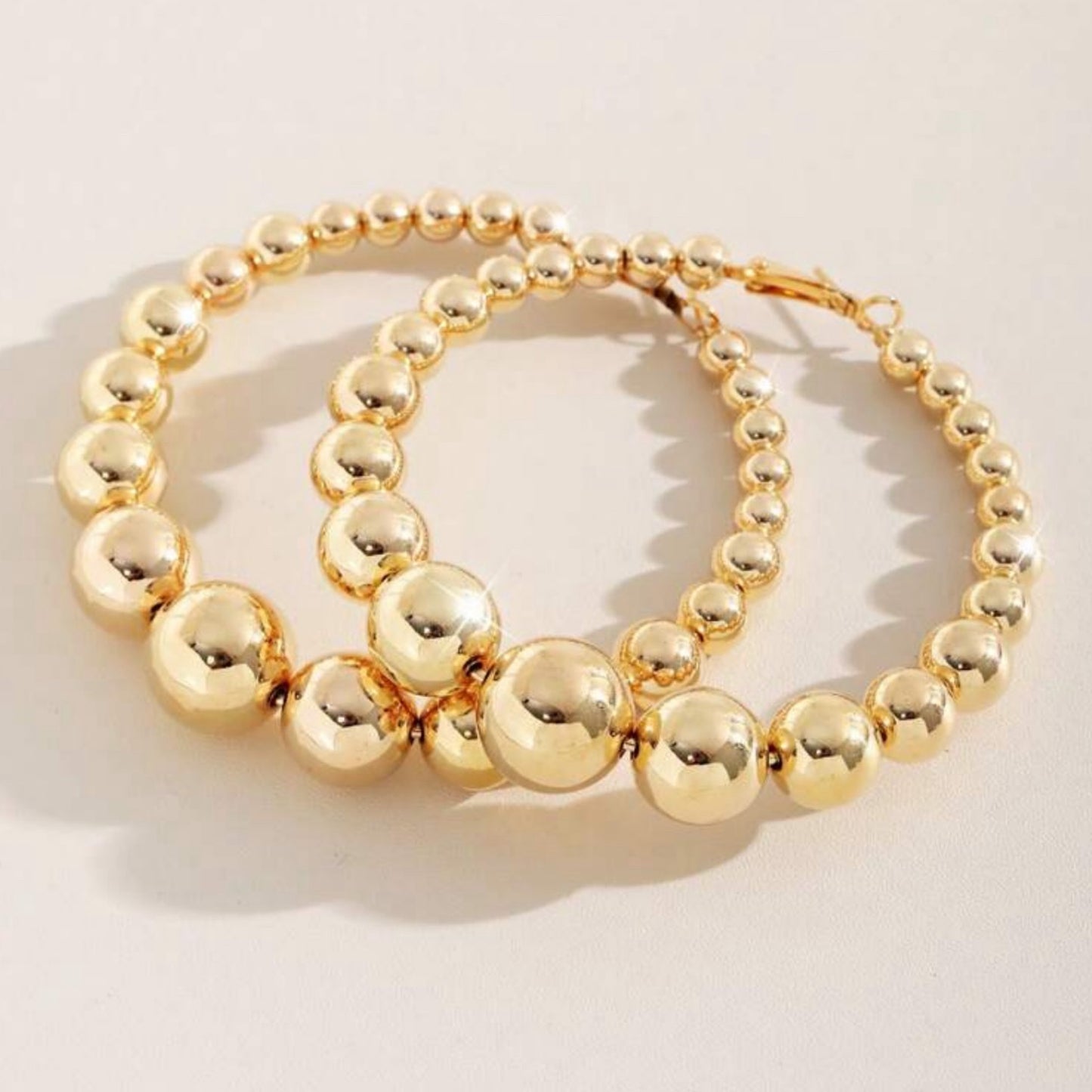 Ecliptic Beaded Hoops - Gold