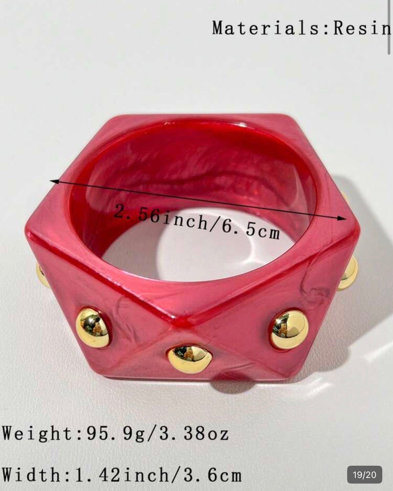 Hexagon Bangle - Red