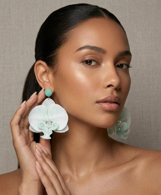 Orchid Earrings - Teal