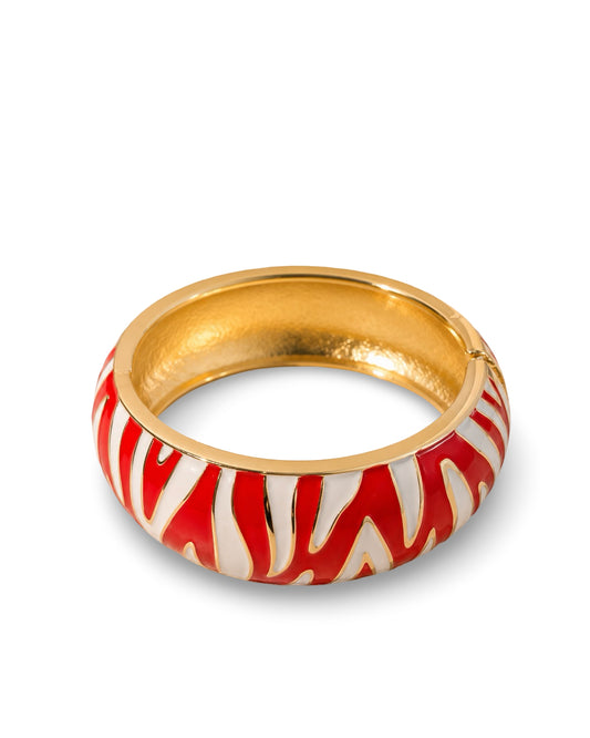 Zebra Print Bangle - Red