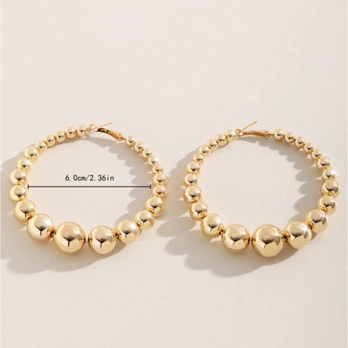 Ecliptic Beaded Hoops - Gold