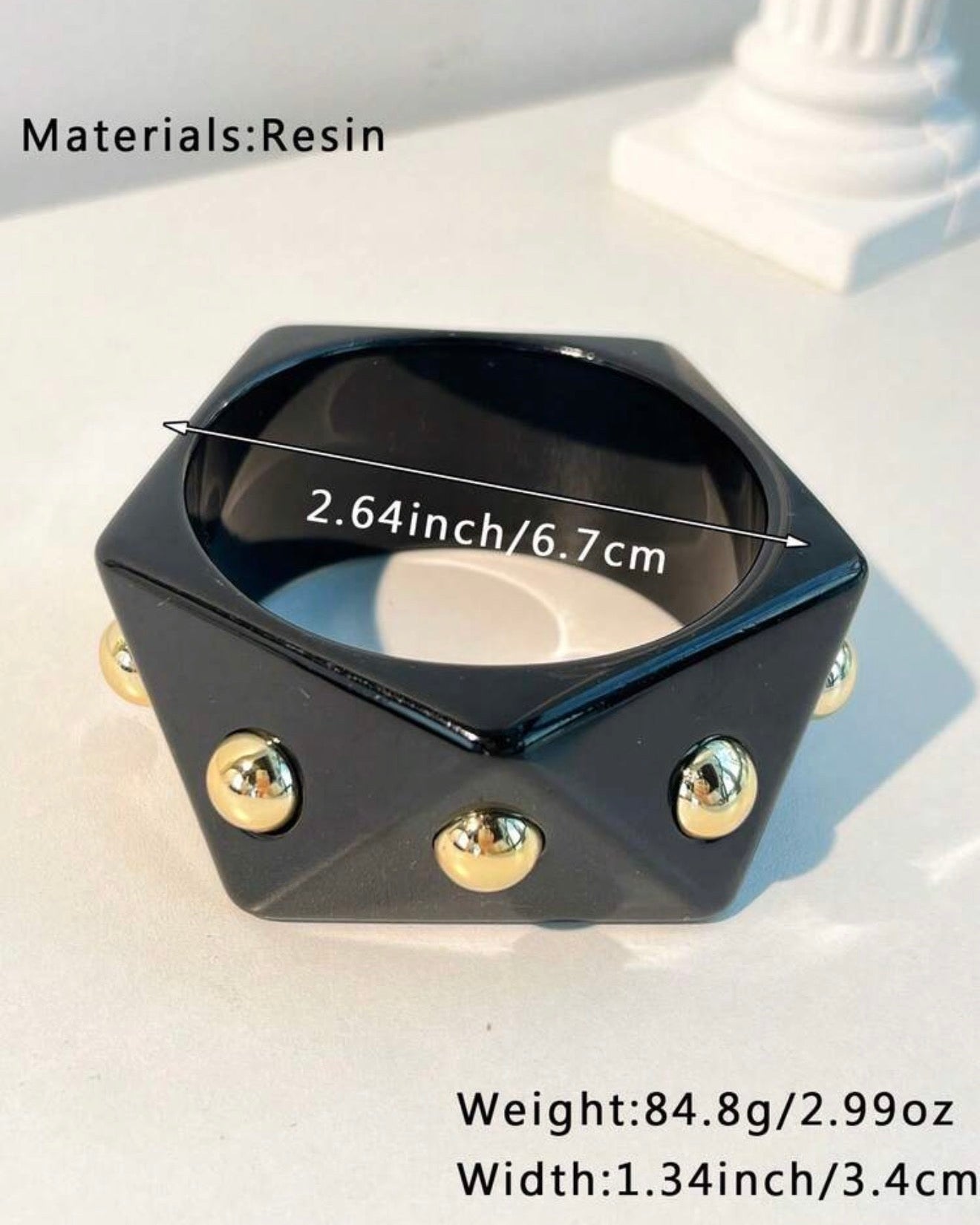 Hexagon Bangle - Black