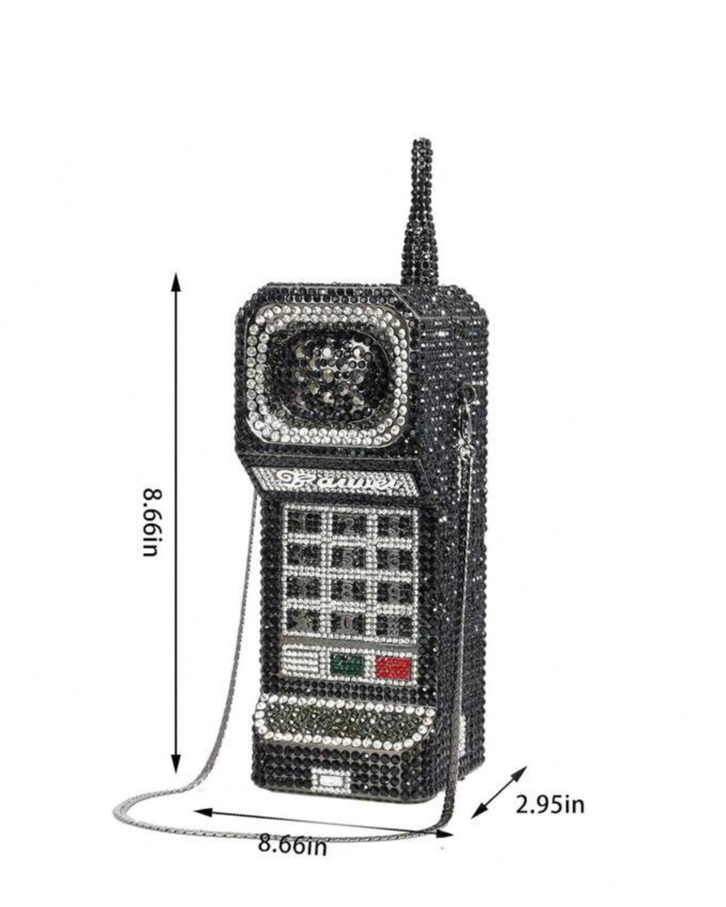 Crystal Cellphone Clutch - Black