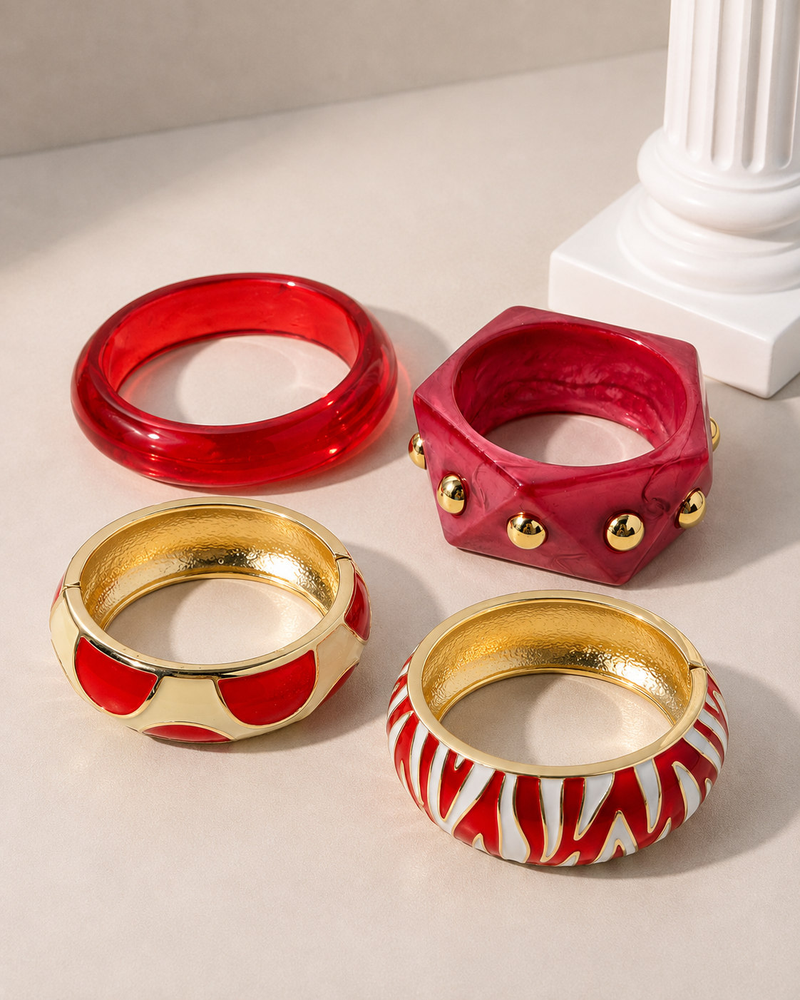 Zebra Print Bangle - Red