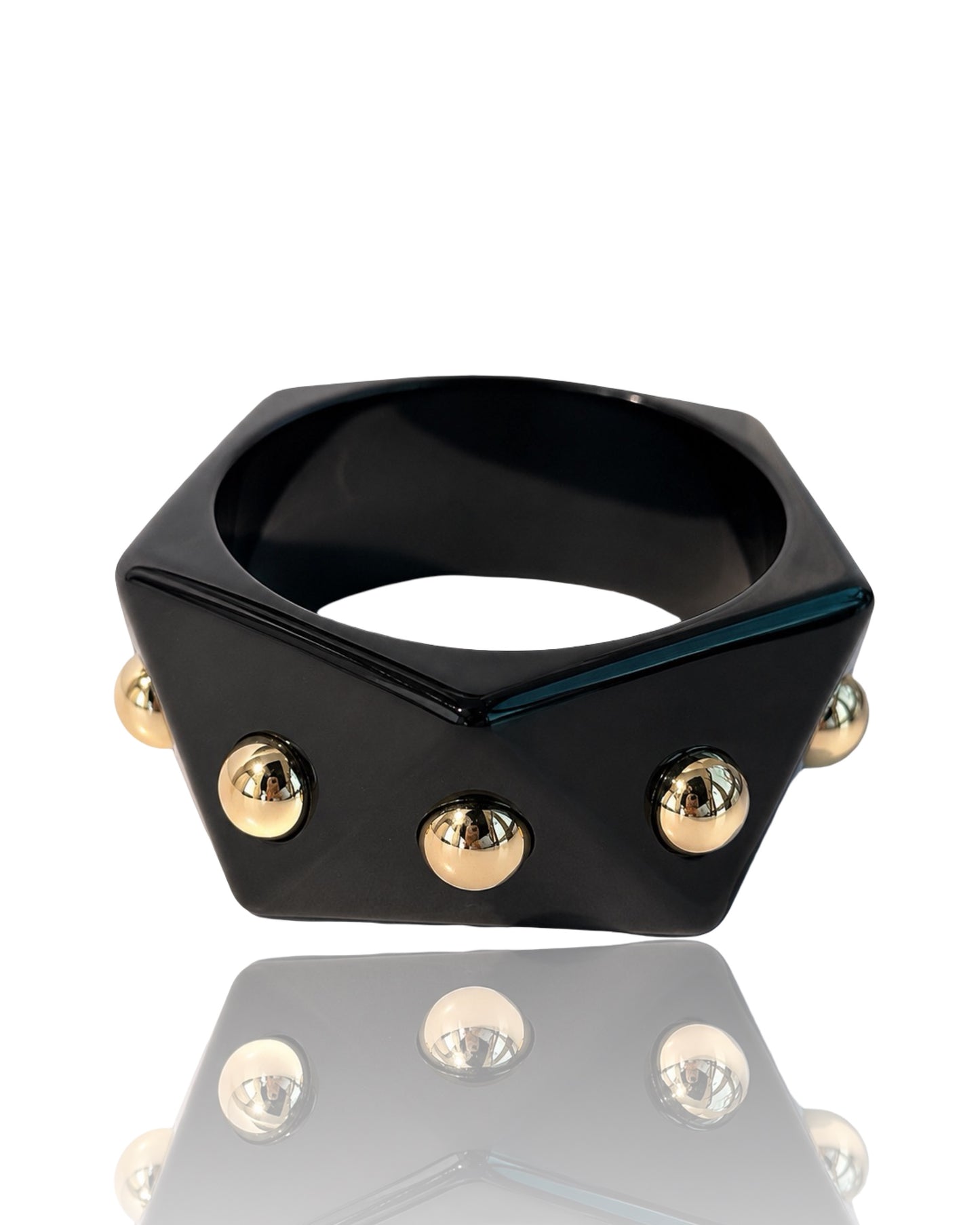 Hexagon Bangle - Black