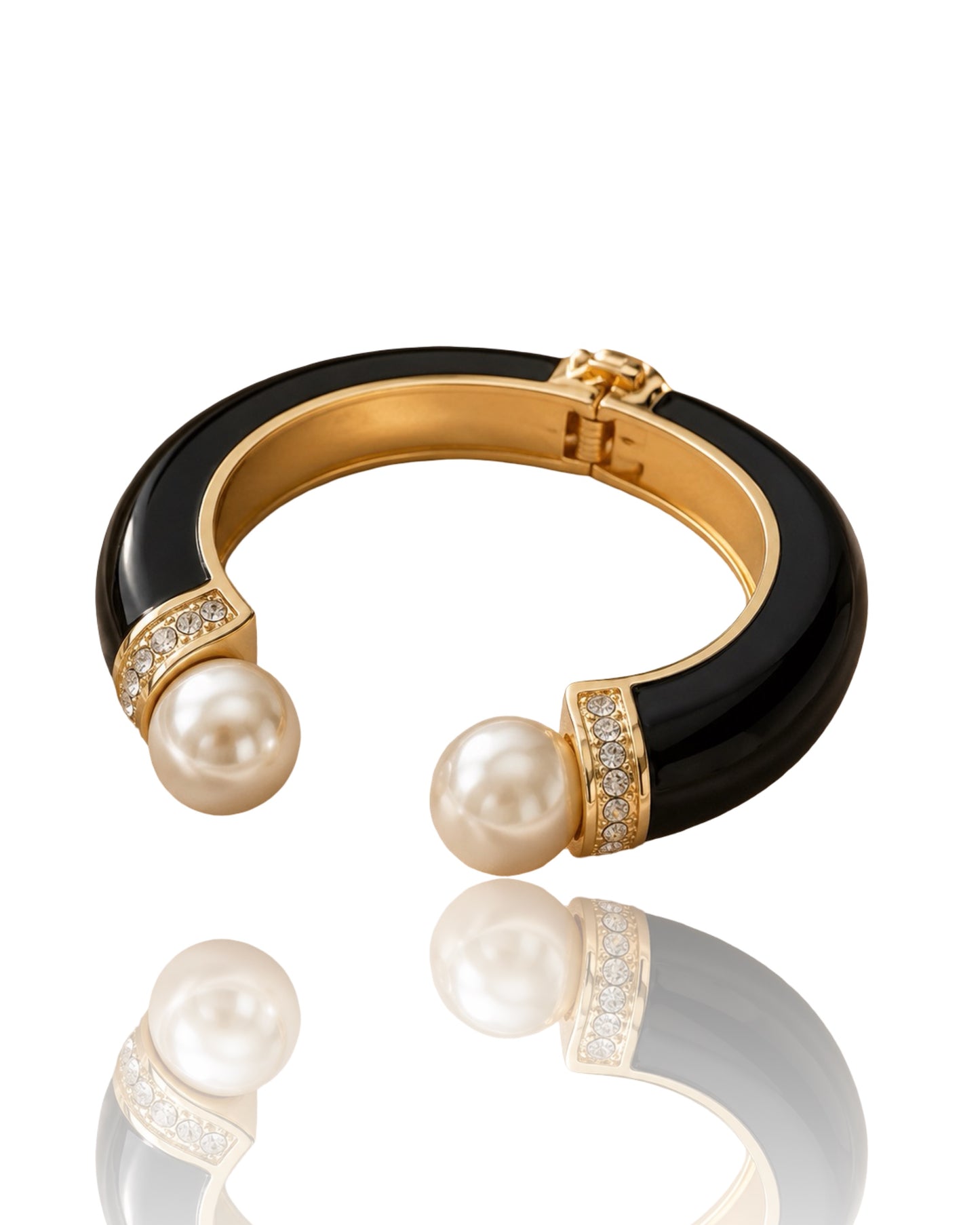 Open Pearl Bracelet - Black