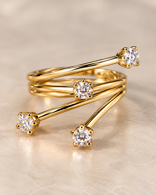 Shoot For The Stars Ring - Gold
