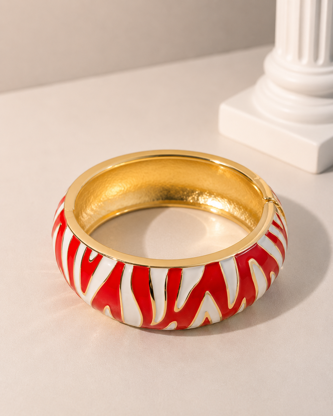 Zebra Print Bangle - Black