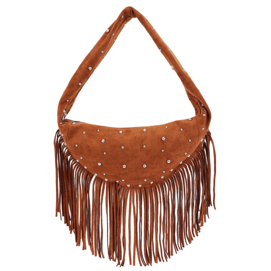 Fringe With Benefits Shoulder Bag - Brown