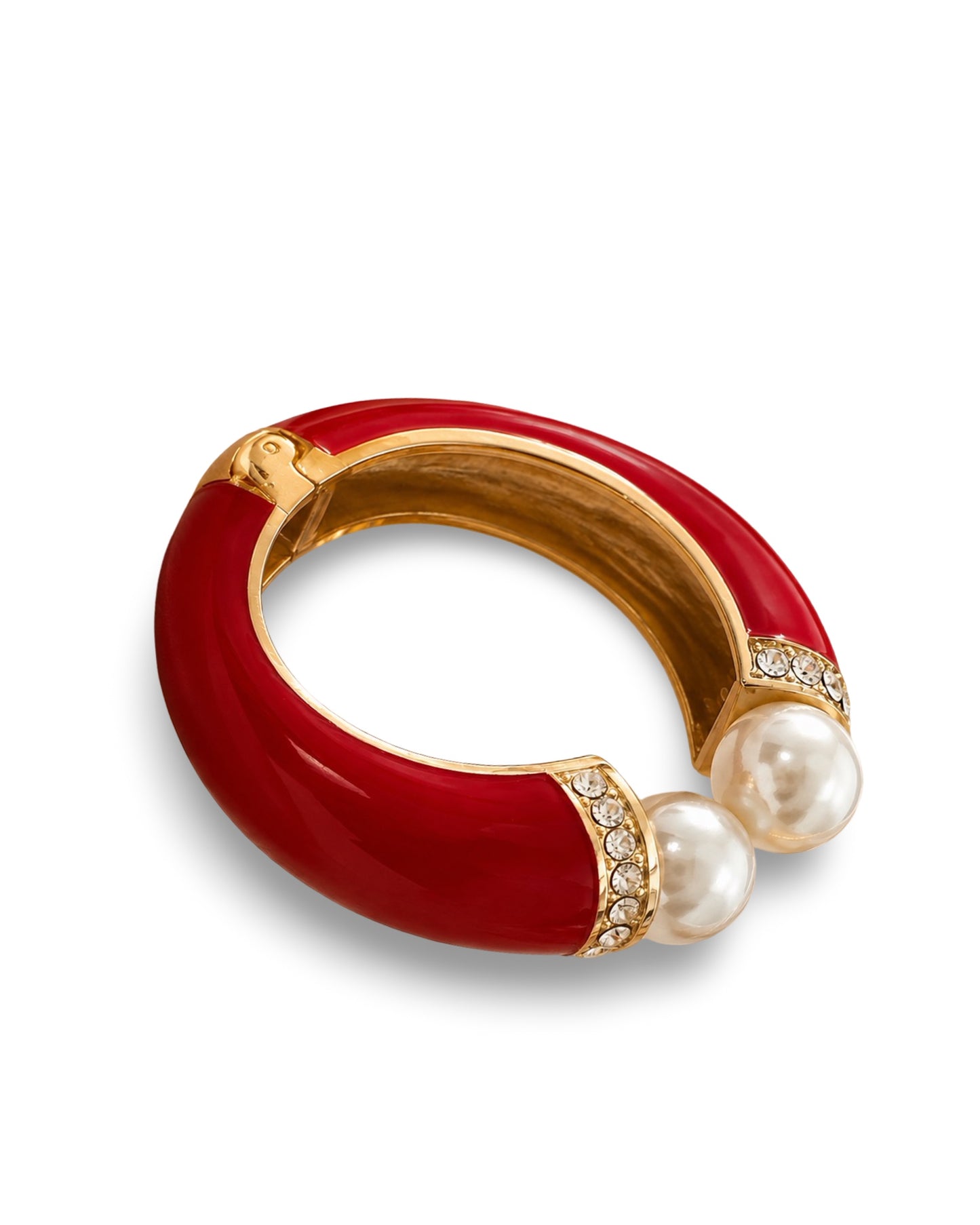 Open Pearl Bracelet - Red