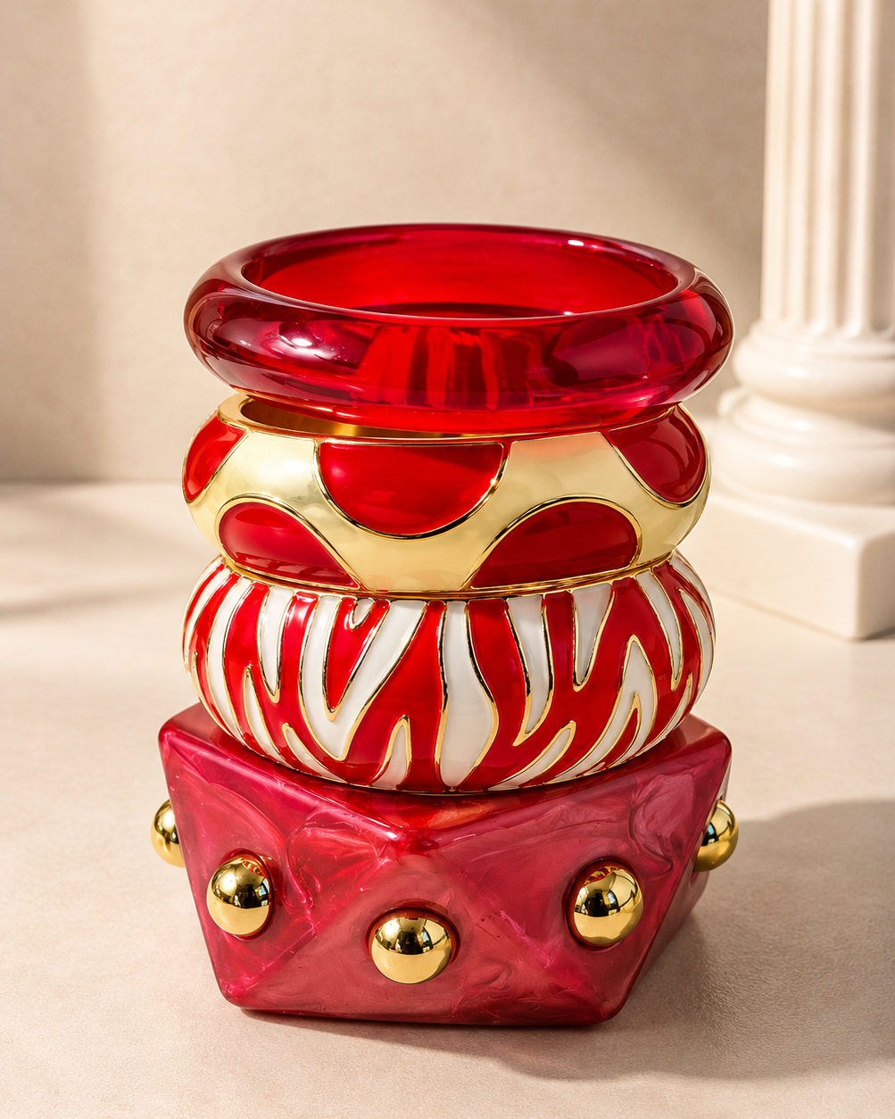 Zebra Print Bangle - Red