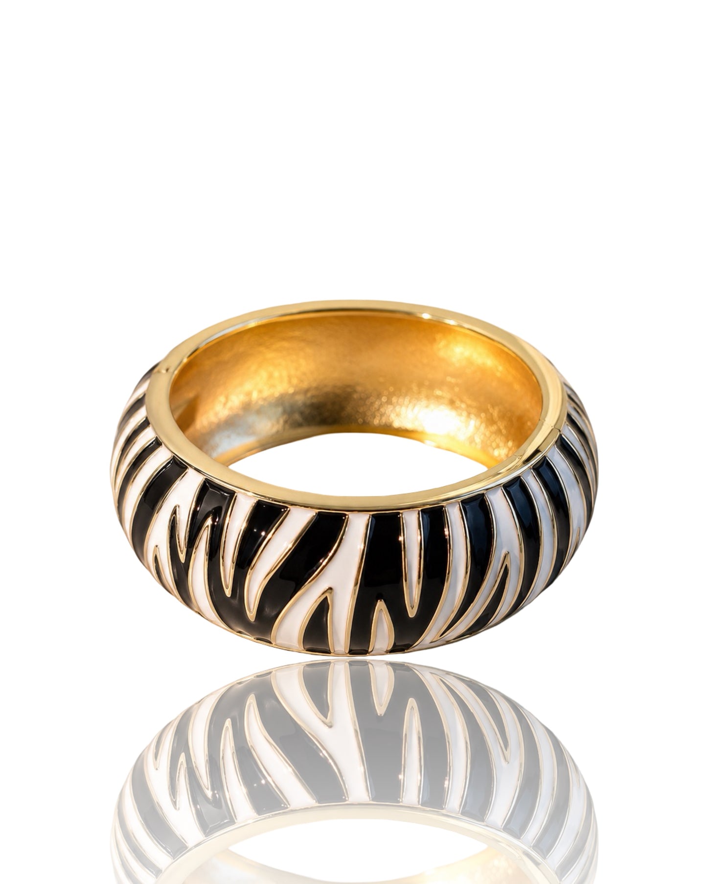 Zebra Print Bangle - Black