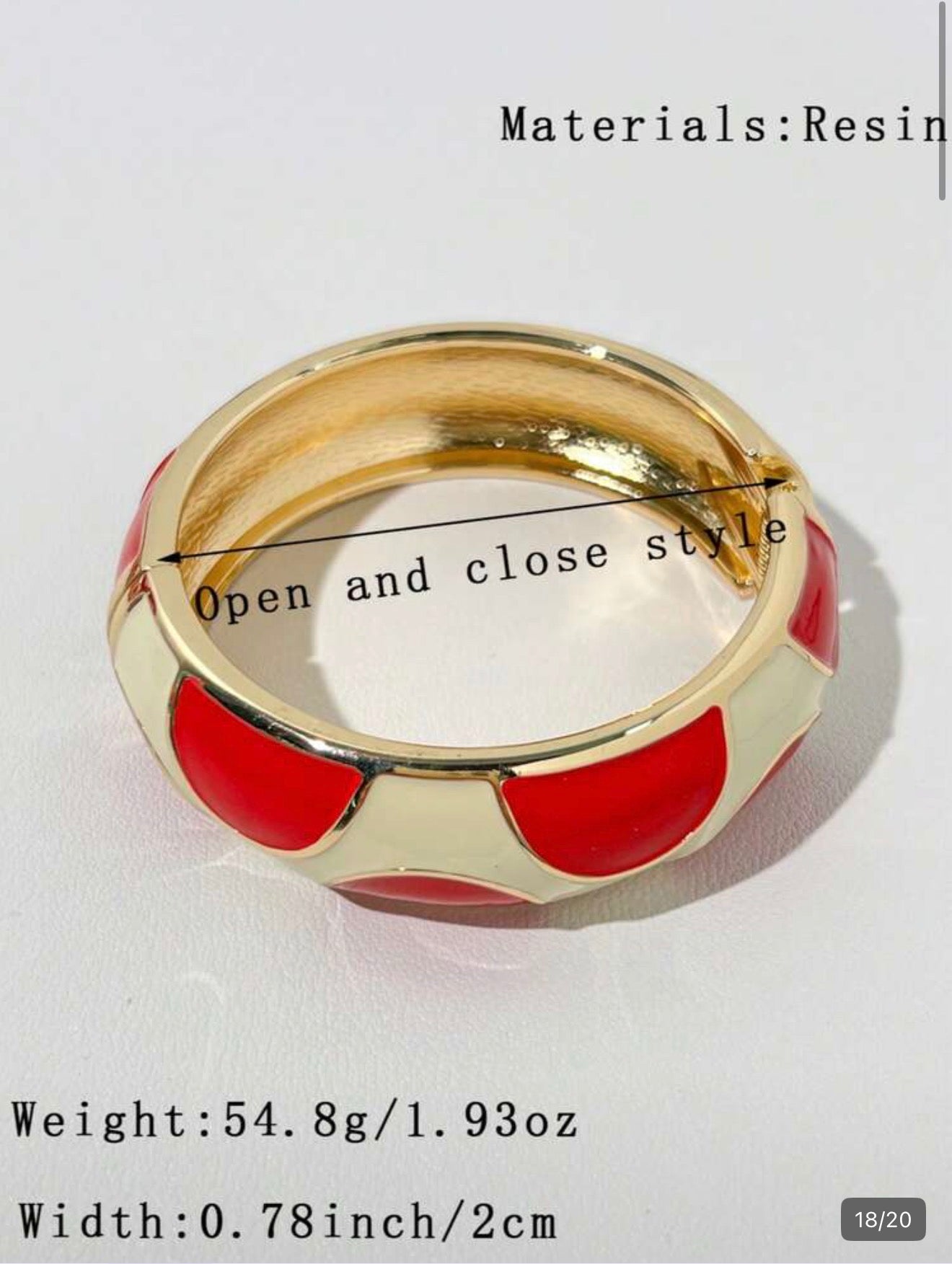 Polka Dot Bangle - Red
