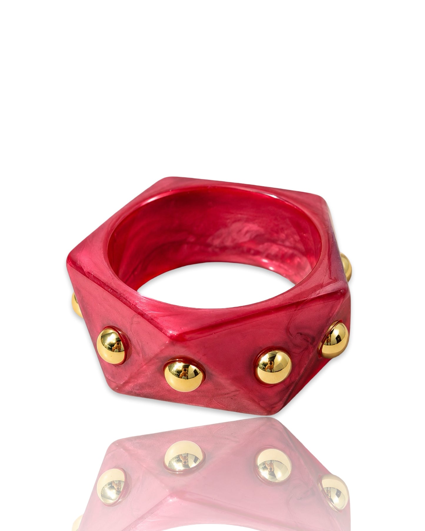 Hexagon Bangle - Red