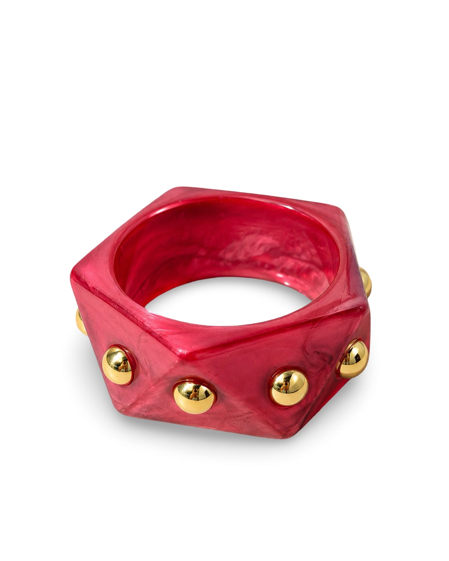Hexagon Bangle - Red