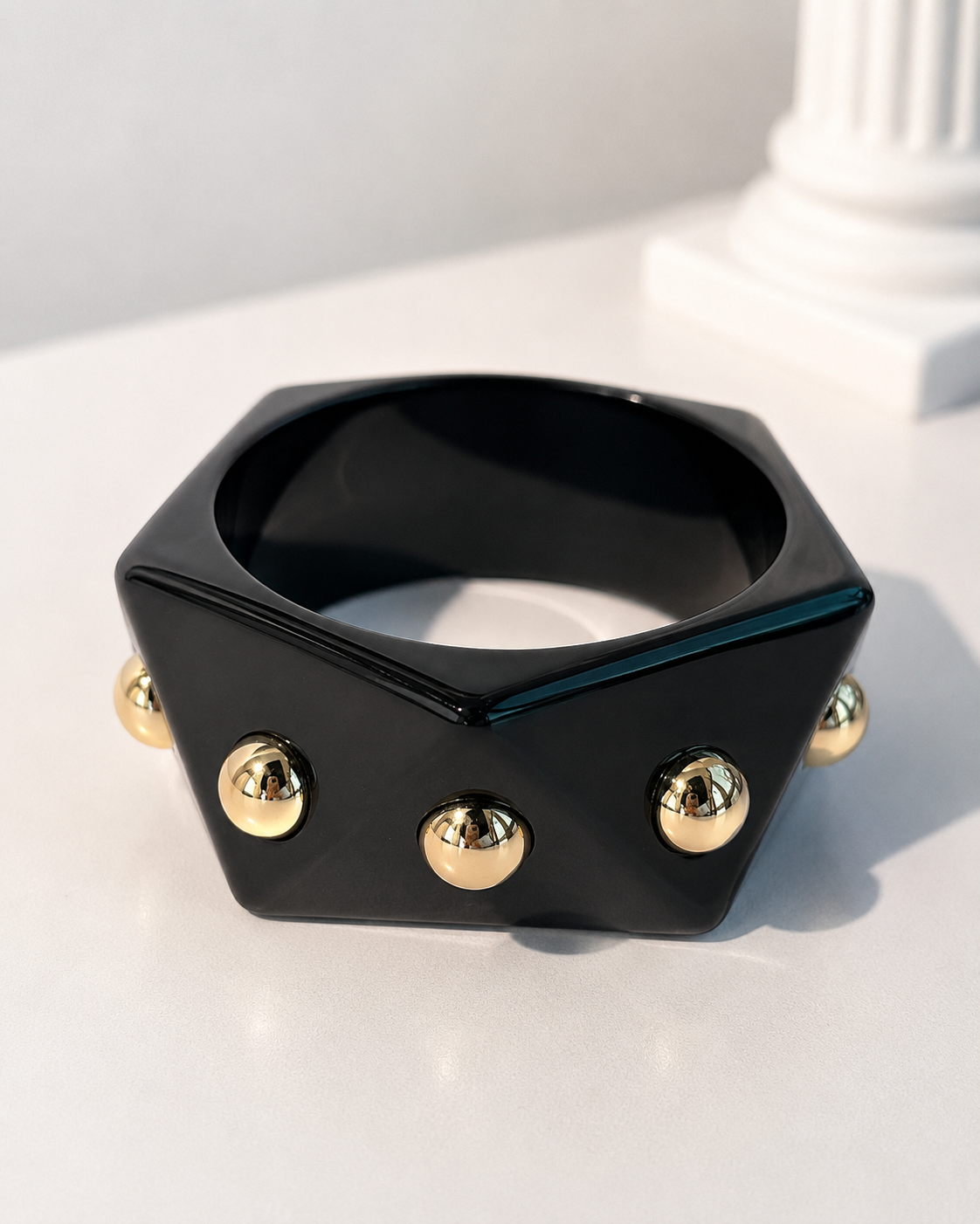Hexagon Bangle - Black