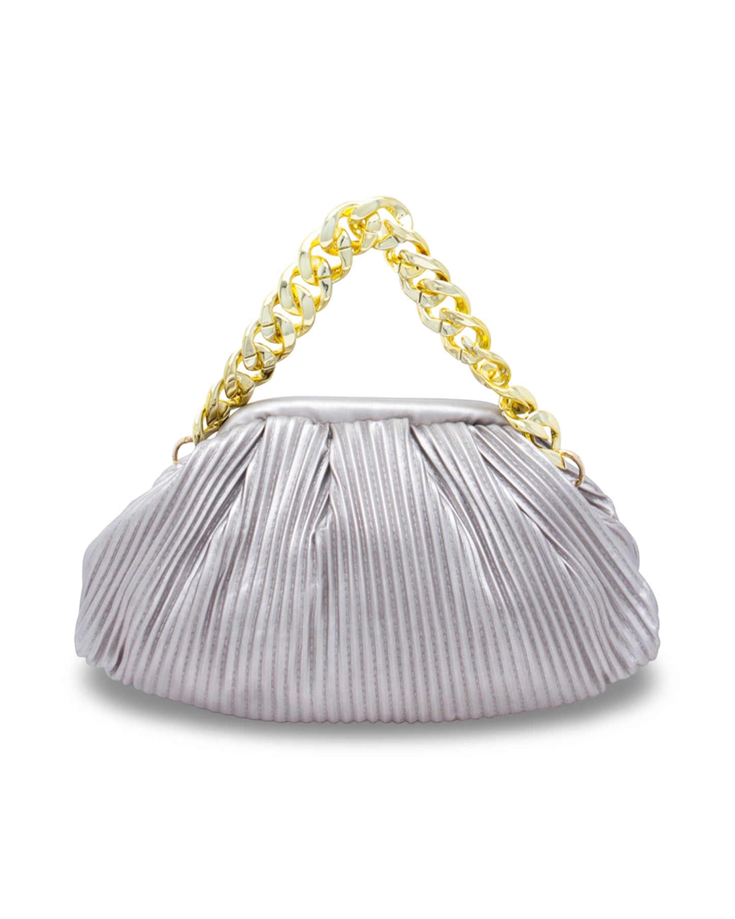 Celine Soft Metallic Clutch - Silver
