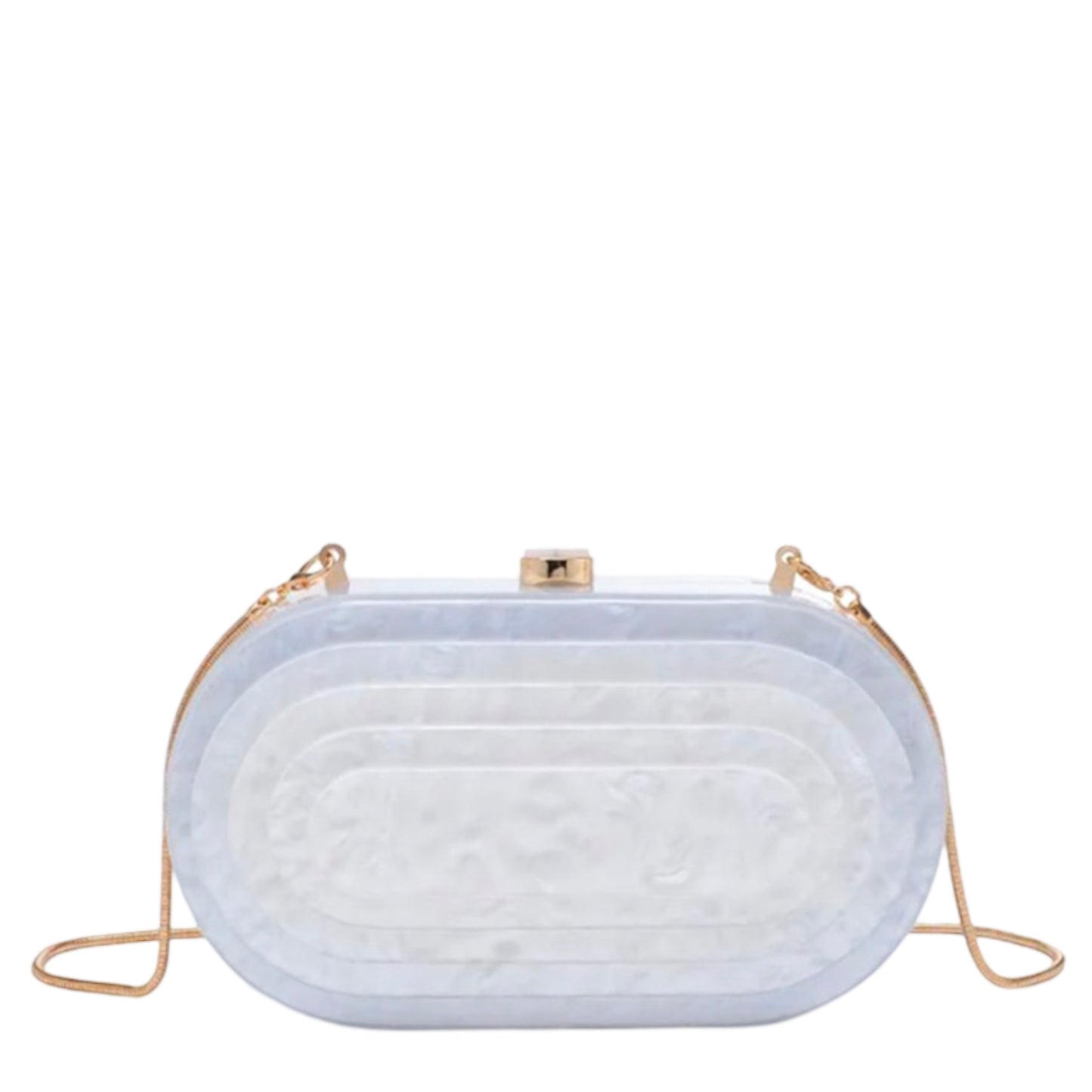 Maya Marble Clutch - White