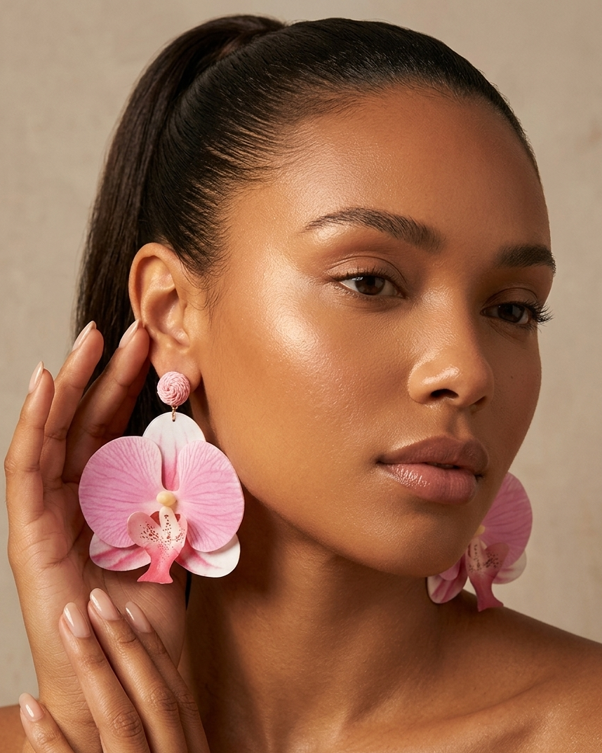 Orchid Earrings - Pink