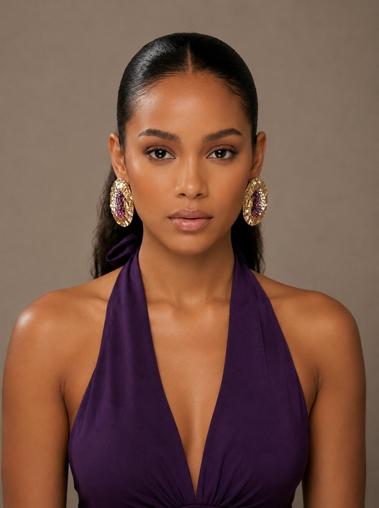 Geode Earrings - Violet