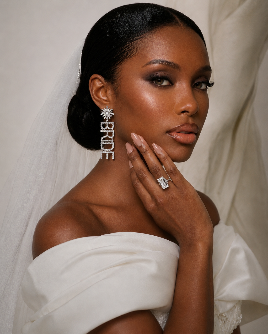 Crystal Bride Earrings - Silver