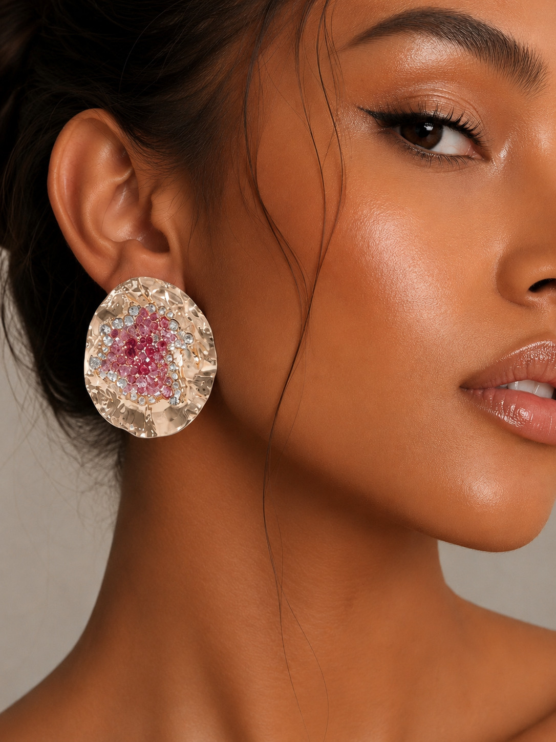 Geode Earrings - Pink