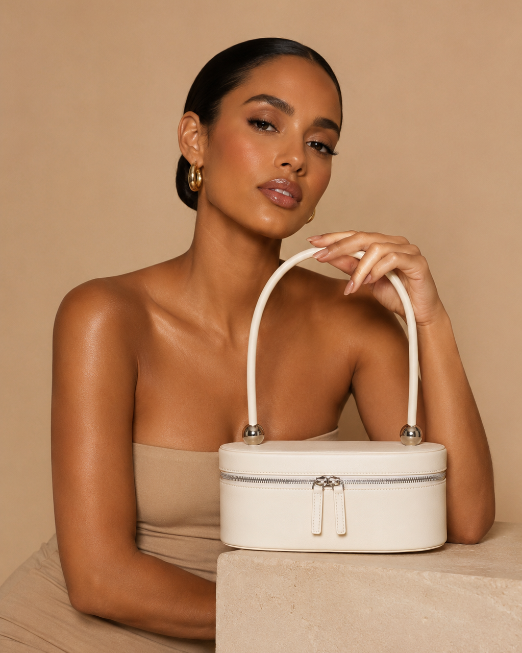 Madison Shoulder Bag -  Cream