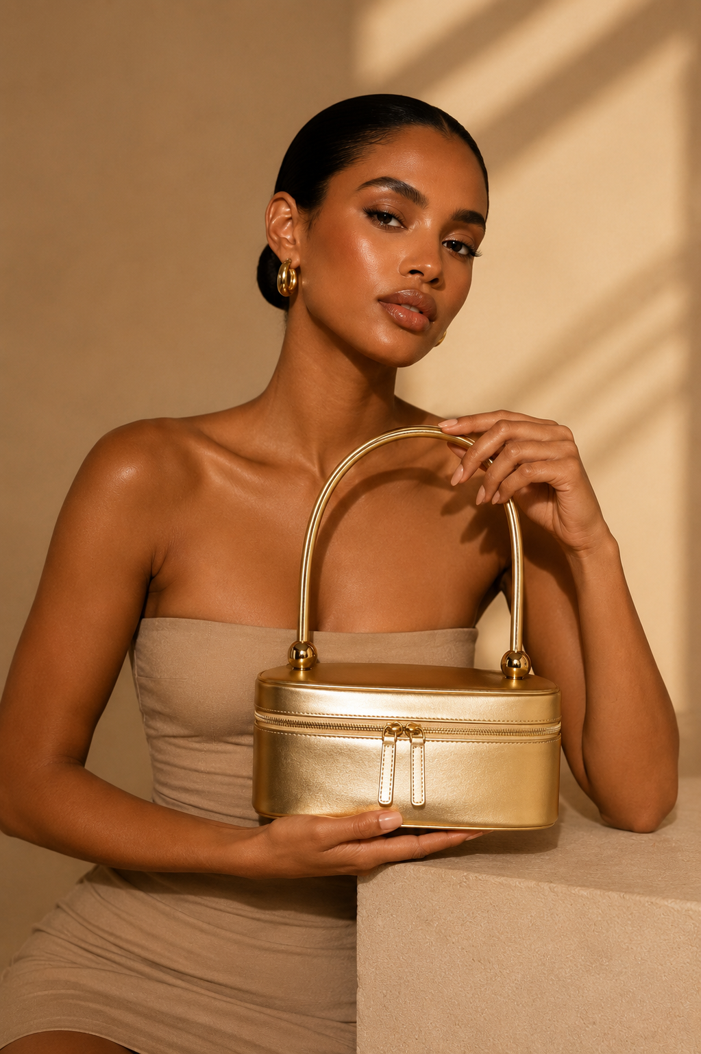 Madison Shoulder Bag -  Gold