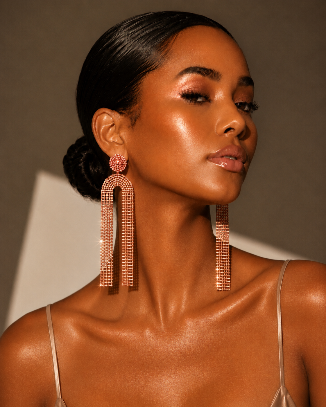 Journi Crystal Earrings - Ombre Burgundy